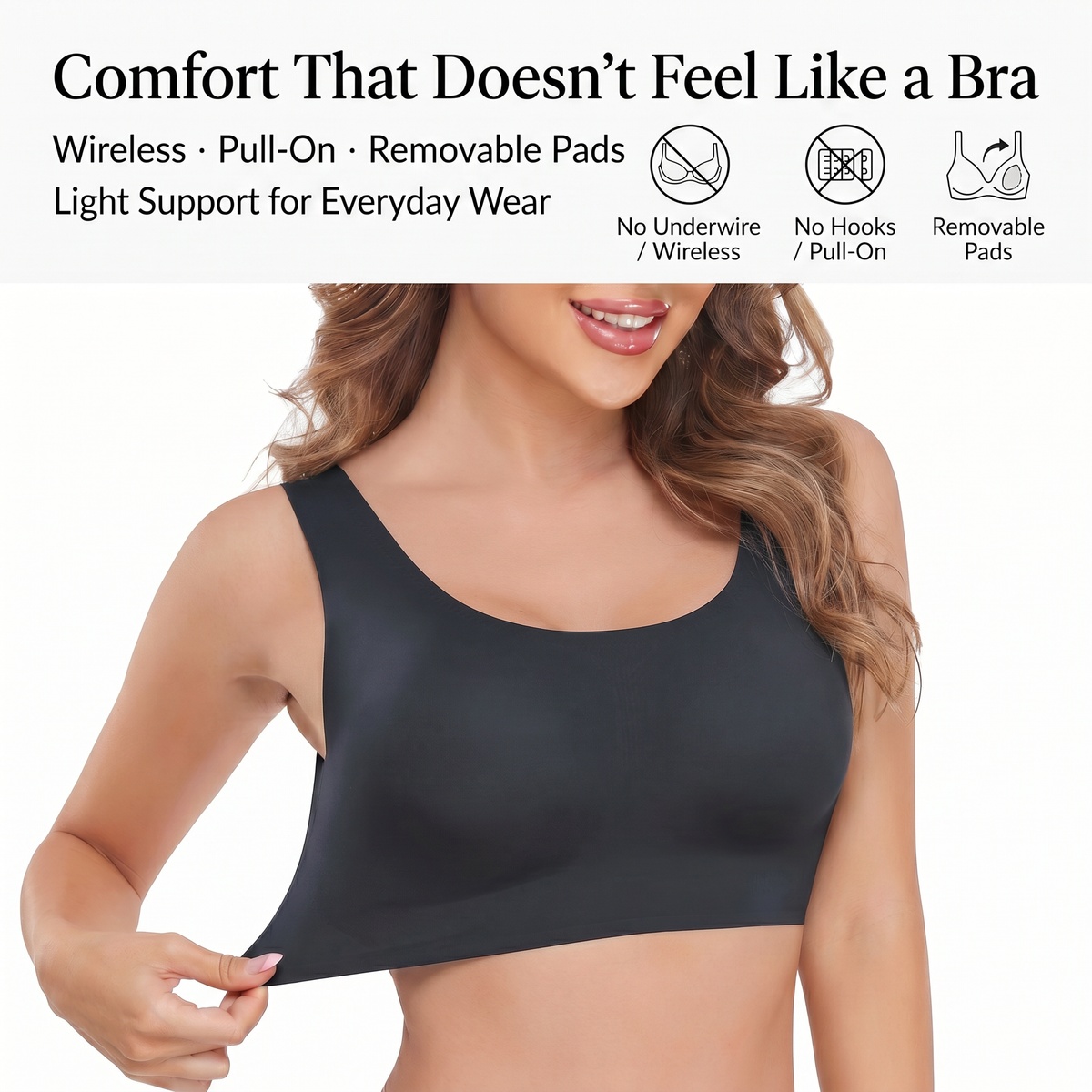 LIXINGNUO | Women's Seamless Wireless Bra with Removable Pads — Comfort Pullover, Sizes S-3X - - Wire-Free Bra by Aylee Attire