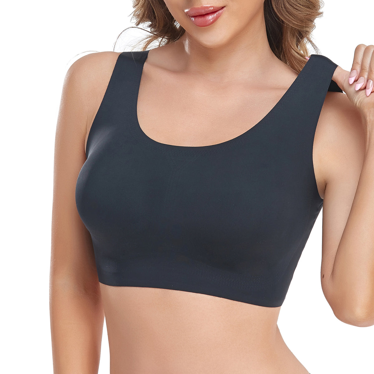 LIXINGNUO | Women's Seamless Wireless Bra with Removable Pads — Comfort Pullover, Sizes S-3X - Black - Wire-Free Bra by Aylee Attire