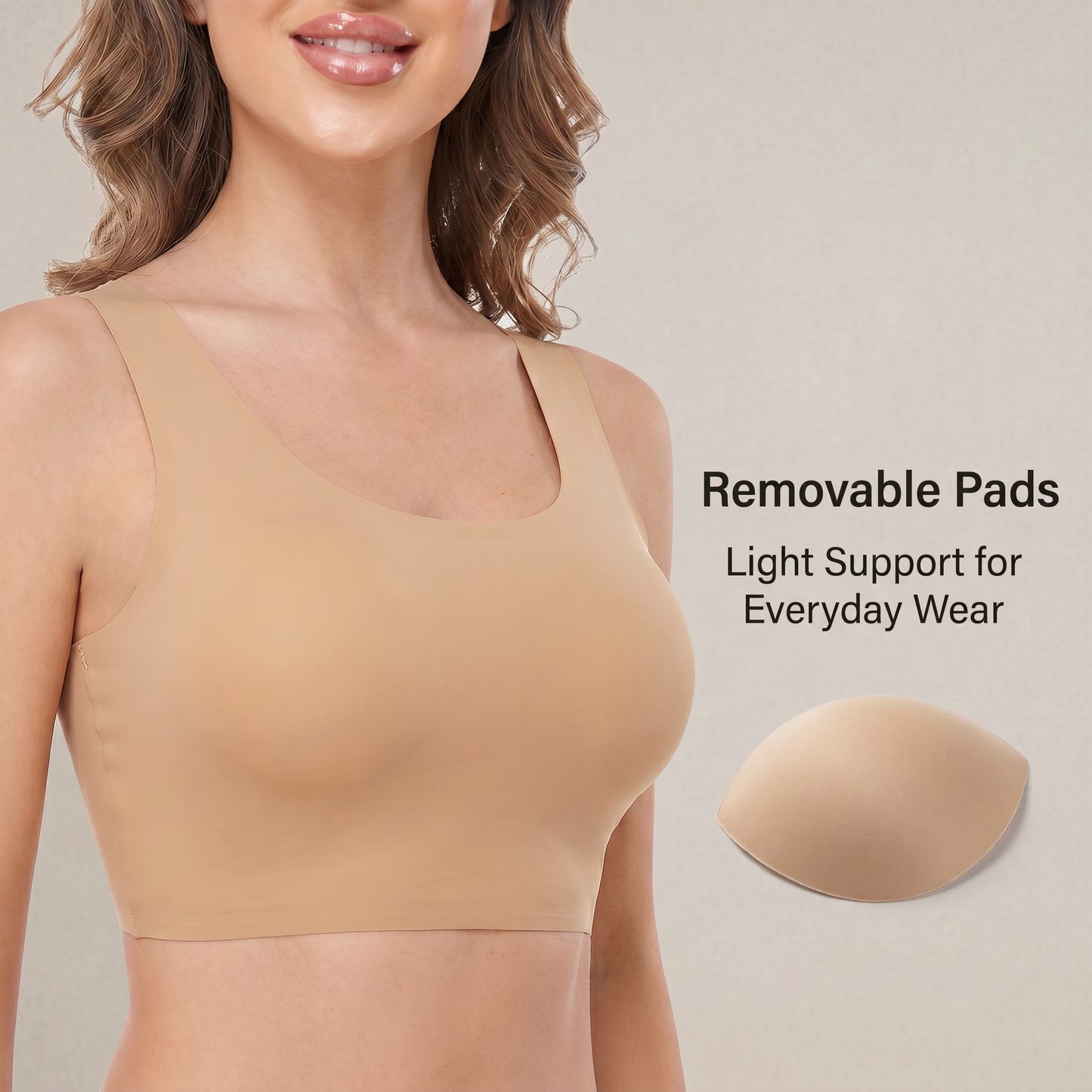 LIXINGNUO | Women's Seamless Wireless Bra with Removable Pads — Comfort Pullover, Sizes S-3X - - Wire-Free Bra by Aylee Attire