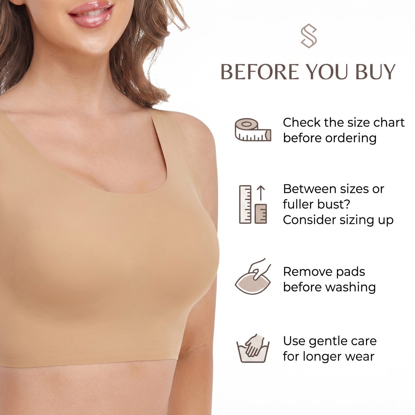 LIXINGNUO | Women's Seamless Wireless Bra with Removable Pads — Comfort Pullover, Sizes S-3X - - Wire-Free Bra by Aylee Attire