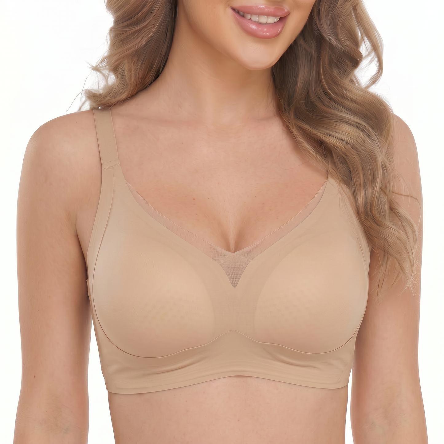 Aylee | Wireless Bra with Mesh Trim Neckline - - Wire-Free Bra by Aylee Attire
