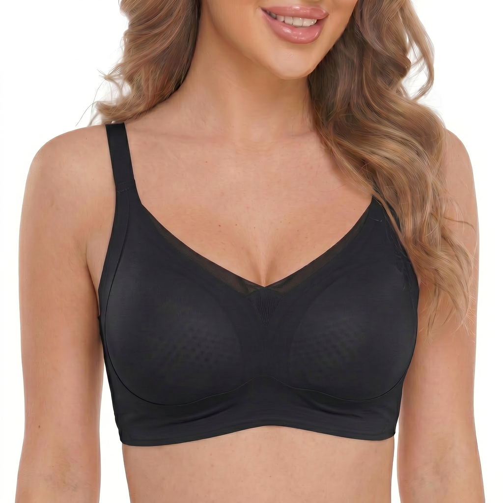 Aylee | Wireless Bra with Mesh Trim Neckline - - Wire-Free Bra by Aylee Attire