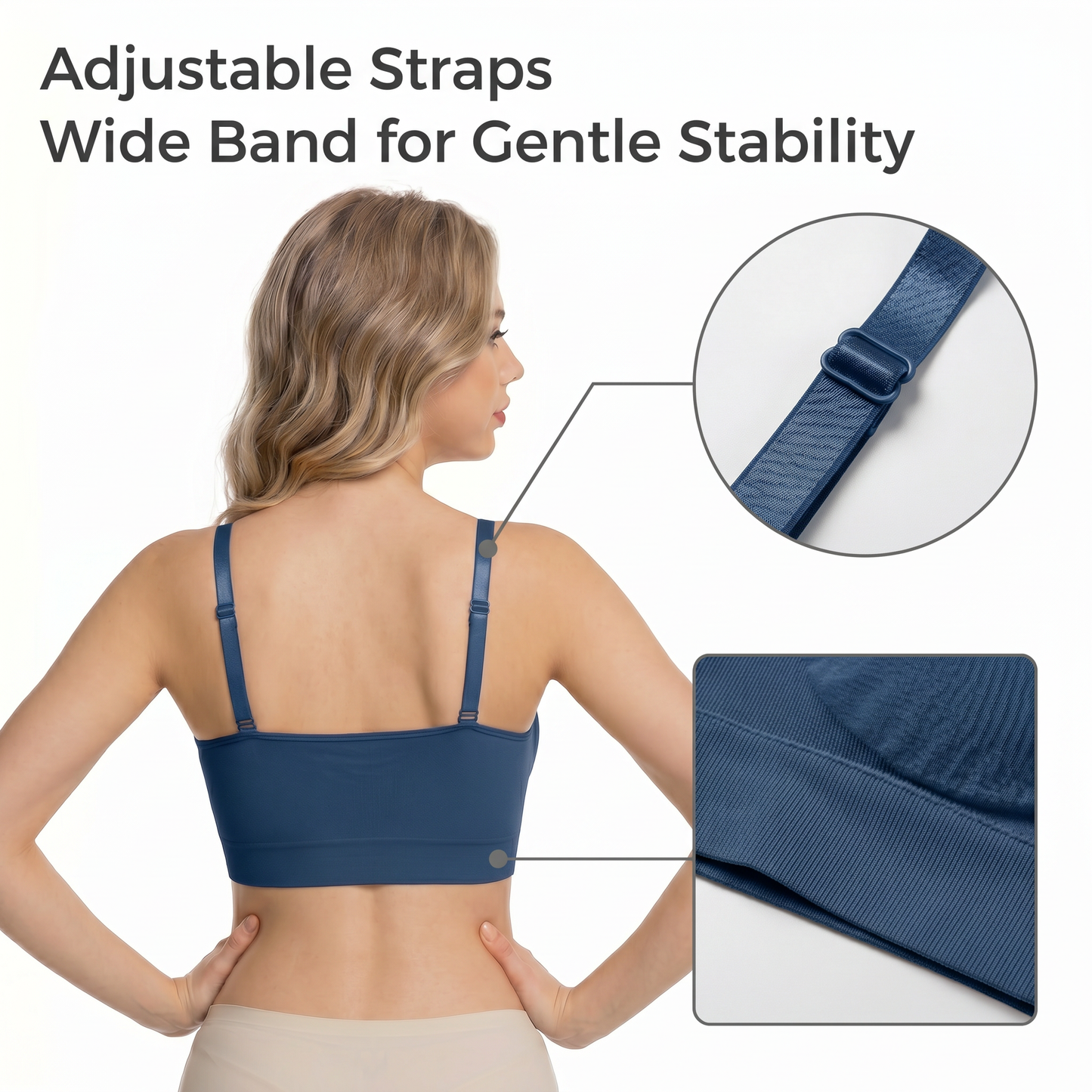 LIXINGNUO Seamless Wirefree Bra for Women, Removable Pads, Mesh Neckline