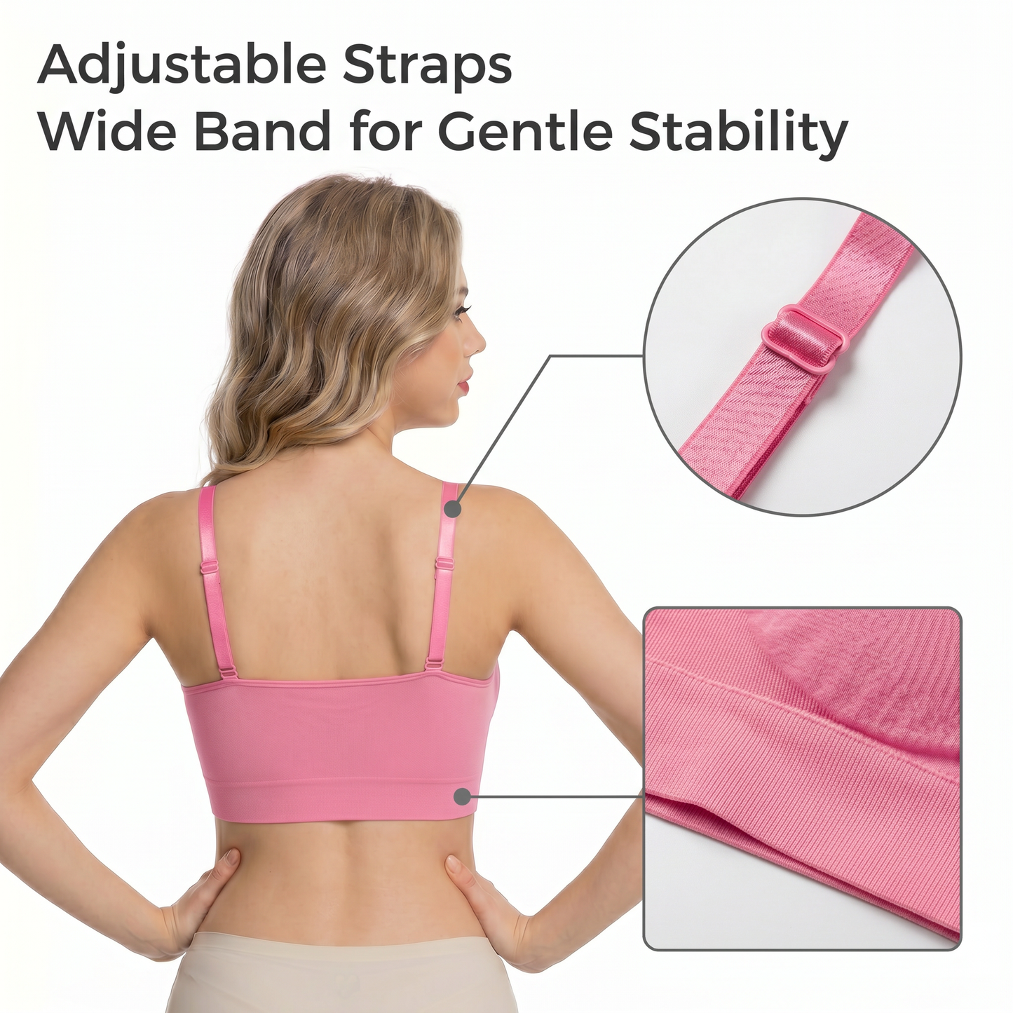 LIXINGNUO Seamless Wirefree Bra for Women, Removable Pads, Mesh Neckline